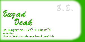 buzad deak business card